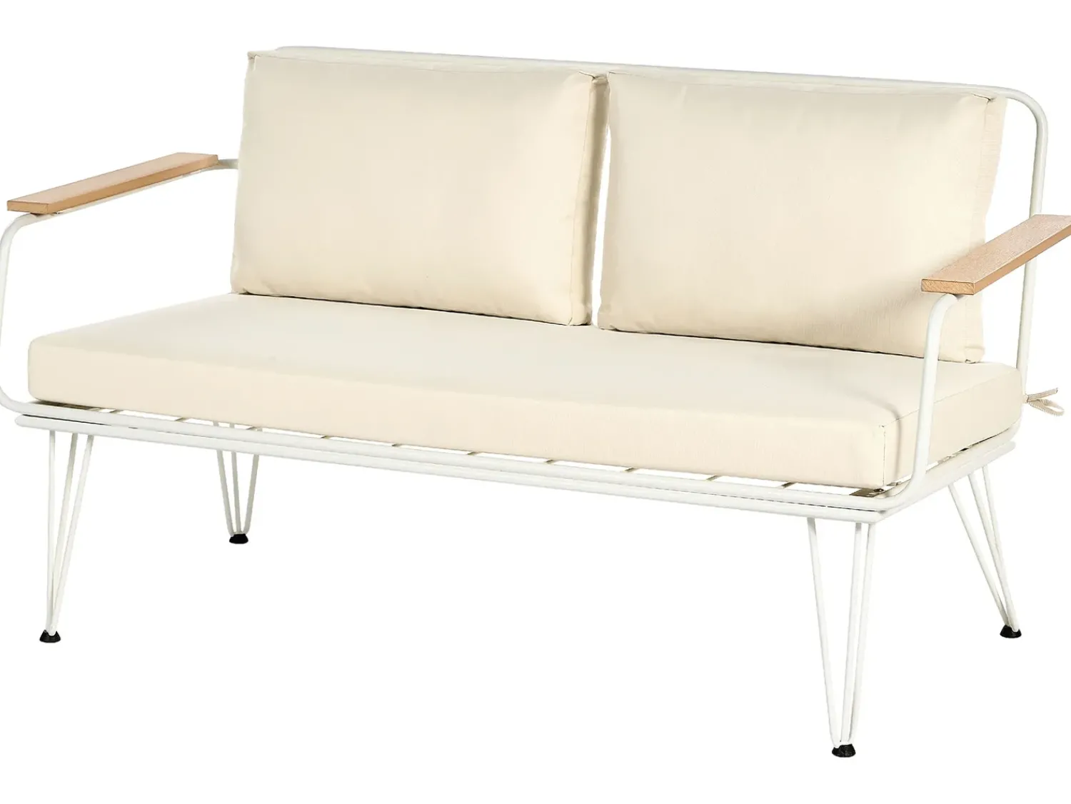 Online Beliani Set da giardino con tavolo 4 posti MONTESILVANO Metallo Beige chiaro Bianco Beige Marrone
