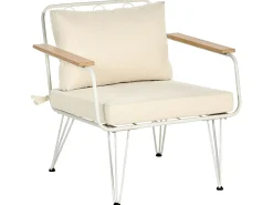 Online Beliani Set da giardino con tavolo 4 posti MONTESILVANO Metallo Beige chiaro Bianco Beige Marrone