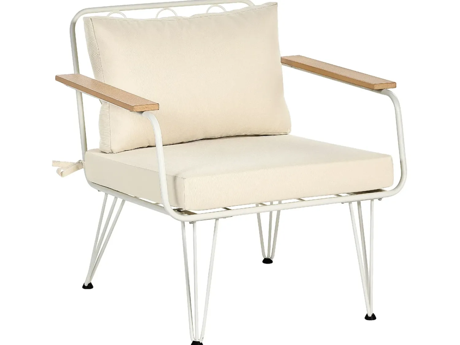Online Beliani Set da giardino con tavolo 4 posti MONTESILVANO Metallo Beige chiaro Bianco Beige Marrone