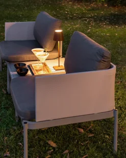 Outlet Beliani Set da giardino con tavolo 2 posti TERRACINA Metallo chiaro Grigio