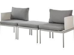 Outlet Beliani Set da giardino con tavolo 2 posti TERRACINA Metallo chiaro Grigio