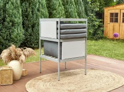 Outlet Beliani Set da giardino con tavolo 2 posti TERRACINA Metallo chiaro Grigio