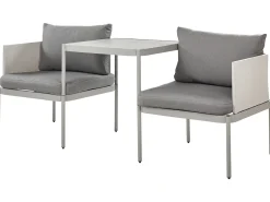 Outlet Beliani Set da giardino con tavolo 2 posti TERRACINA Metallo chiaro Grigio