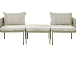 Sale Beliani Set da giardino con tavolo 2 posti TERRACINA Metallo Verde oliva Bianco Verde