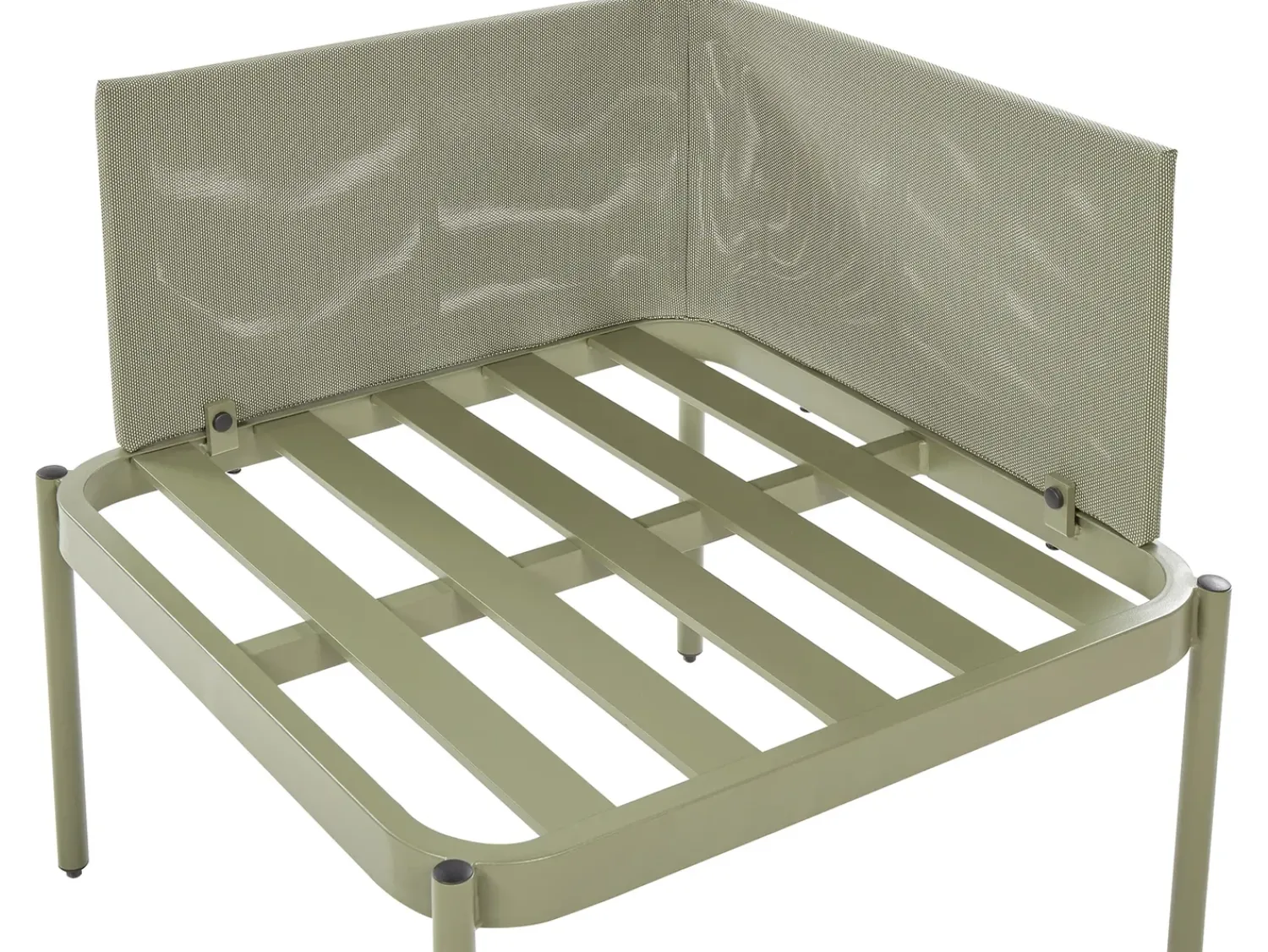 Sale Beliani Set da giardino con tavolo 2 posti TERRACINA Metallo Verde oliva Bianco Verde
