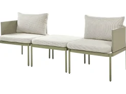 Sale Beliani Set da giardino con tavolo 2 posti TERRACINA Metallo Verde oliva Bianco Verde