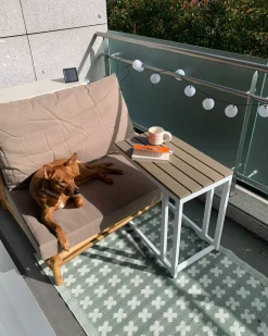 Hot Beliani Set da giardino con tavolo 2 posti TODI Bambù Tortora Beige Marrone