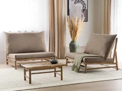Hot Beliani Set da giardino con tavolo 2 posti TODI Bambù Tortora Beige Marrone