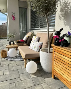 Hot Beliani Set da giardino con tavolo 2 posti TODI Bambù Tortora Beige Marrone