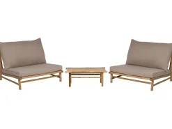 Hot Beliani Set da giardino con tavolo 2 posti TODI Bambù Tortora Beige Marrone