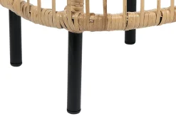 New Beliani Set da giardino con tavolo 3 posti MARATEA/CESENATICO Rattan Naturale Beige Naturale Nero
