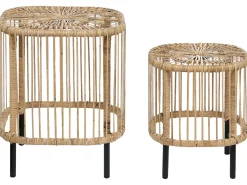 Online Beliani Set da giardino con tavolo 3 posti MARATEA/CESENATICO Rattan Naturale Beige Naturale Nero
