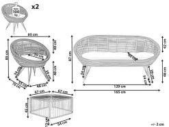 Online Beliani Set da giardino con tavolo 4 posti MARATEA/CESENATICO Rattan Naturale Beige Naturale Nero