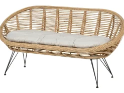 Hot Beliani Set da giardino con tavolo 4 posti MARATEA/CESENATICO Rattan Naturale Beige Naturale Nero