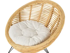 Hot Beliani Set da giardino con tavolo 4 posti MARATEA/CESENATICO Rattan Naturale Beige Naturale Nero