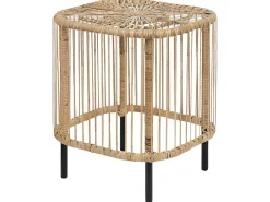 Hot Beliani Set da giardino con tavolo 4 posti MARATEA/CESENATICO Rattan Naturale Beige Naturale Nero
