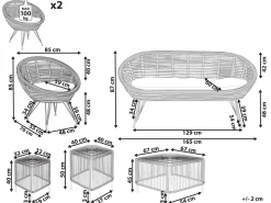 Discount Beliani Set da giardino con tavolo 4 posti MARATEA/CESENATICO Rattan Naturale Beige Naturale Nero