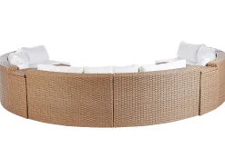 Outlet Beliani Set da giardino con tavolo 9 posti SEVERO Rattan sintetico (PE) Beige sabbia Bianco Beige