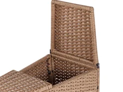 Outlet Beliani Set da giardino con tavolo 9 posti SEVERO Rattan sintetico (PE) Beige sabbia Bianco Beige