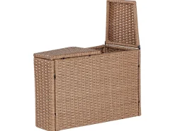 Outlet Beliani Set da giardino con tavolo 9 posti SEVERO Rattan sintetico (PE) Beige sabbia Bianco Beige