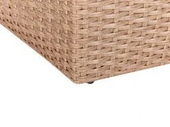 Outlet Beliani Set da giardino con tavolo 9 posti SEVERO Rattan sintetico (PE) Beige sabbia Bianco Beige