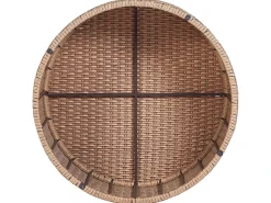 Outlet Beliani Set da giardino con tavolo 9 posti SEVERO Rattan sintetico (PE) Beige sabbia Bianco Beige