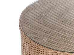 Outlet Beliani Set da giardino con tavolo 9 posti SEVERO Rattan sintetico (PE) Beige sabbia Bianco Beige