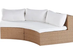 Outlet Beliani Set da giardino con tavolo 9 posti SEVERO Rattan sintetico (PE) Beige sabbia Bianco Beige