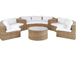 Online Beliani Set da giardino con tavolo 9 posti SEVERO Rattan sintetico (PE) Marrone dorato Bianco Marrone