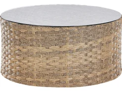 Online Beliani Set da giardino con tavolo 9 posti SEVERO Rattan sintetico (PE) Marrone dorato Bianco Marrone