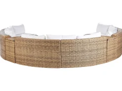 Online Beliani Set da giardino con tavolo 9 posti SEVERO Rattan sintetico (PE) Marrone dorato Bianco Marrone