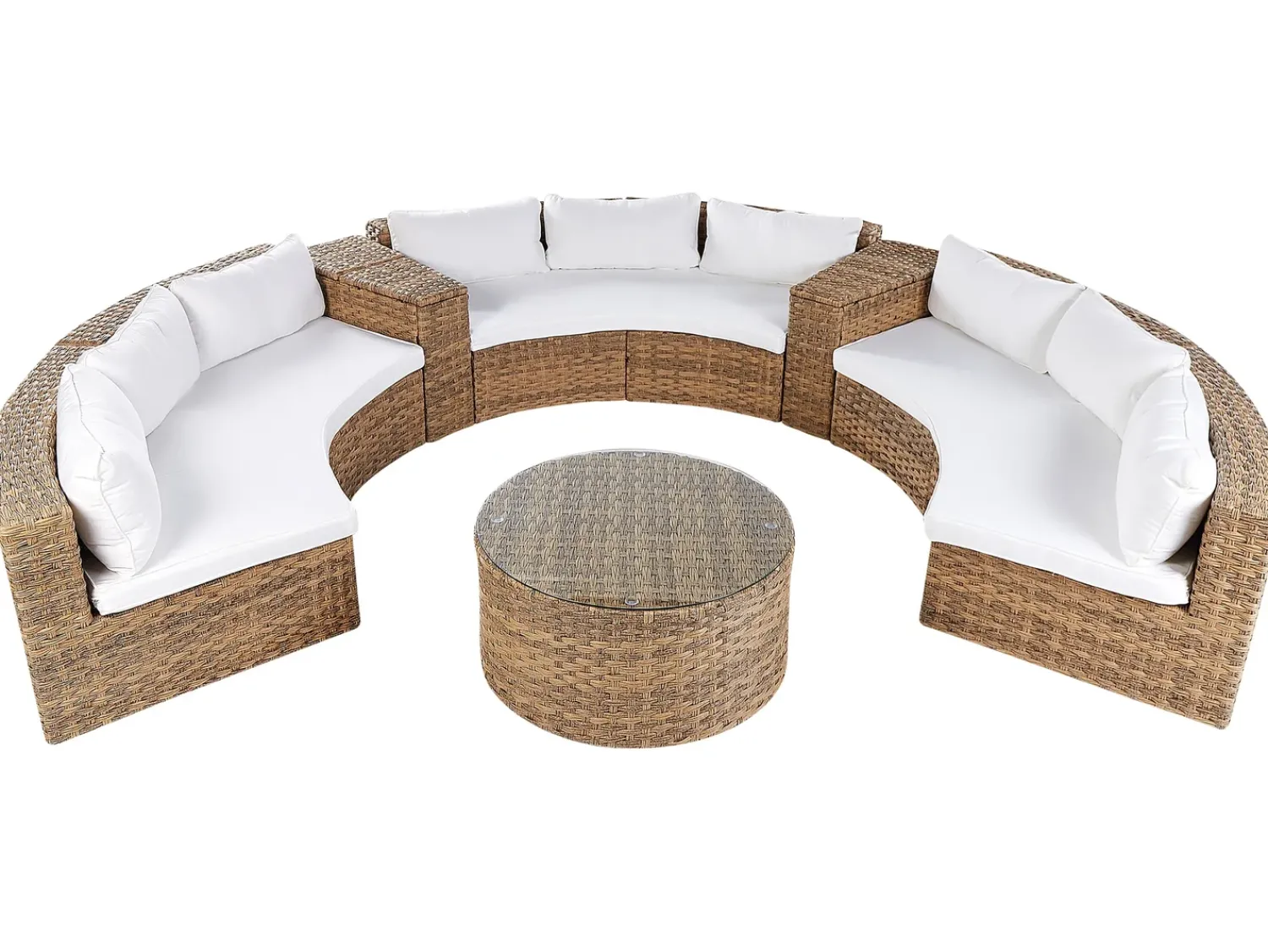 Online Beliani Set da giardino con tavolo 9 posti SEVERO Rattan sintetico (PE) Marrone dorato Bianco Marrone