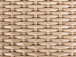 Outlet Beliani Set da giardino con tavolo 8 posti XXL Lato destro Modulare Rattan sintetico (PE) Beige sabbia Bianco Beige