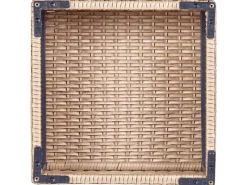 Outlet Beliani Set da giardino con tavolo 8 posti XXL Lato destro Modulare Rattan sintetico (PE) Beige sabbia Bianco Beige