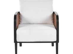 Sale Beliani Set da giardino con tavolo 5 posti MONTEFALCO Metallo Bianco Bianco Nero