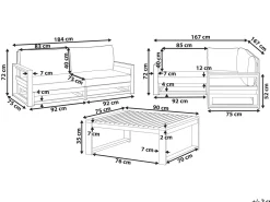 Best Beliani Set da giardino con tavolo 4 posti TIMOR Modulare Legno di acacia certificato Marrone chiaro Beige Grigio Marrone