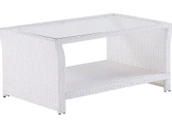 Clearance Beliani Set da giardino con tavolo 4 posti MARINO Rattan sintetico (PE) Bianco Bianco Grigio