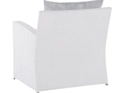 Clearance Beliani Set da giardino con tavolo 4 posti MARINO Rattan sintetico (PE) Bianco Bianco Grigio