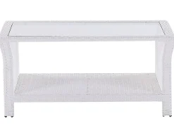 Clearance Beliani Set da giardino con tavolo 4 posti MARINO Rattan sintetico (PE) Bianco Bianco Grigio