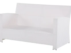 Clearance Beliani Set da giardino con tavolo 4 posti MARINO Rattan sintetico (PE) Bianco Bianco Grigio