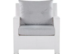 Clearance Beliani Set da giardino con tavolo 4 posti MARINO Rattan sintetico (PE) Bianco Bianco Grigio