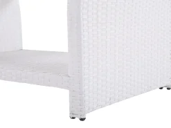 Clearance Beliani Set da giardino con tavolo 4 posti MARINO Rattan sintetico (PE) Bianco Bianco Grigio