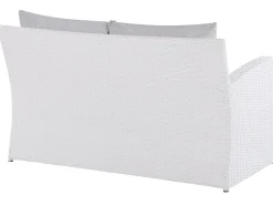 Clearance Beliani Set da giardino con tavolo 4 posti MARINO Rattan sintetico (PE) Bianco Bianco Grigio