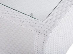 Clearance Beliani Set da giardino con tavolo 4 posti MARINO Rattan sintetico (PE) Bianco Bianco Grigio
