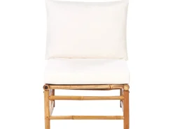 Sale Beliani Set da giardino con tavolo 5 posti CERRETO Lato Sinistro Bambù Bianco sporco Bianco Marrone