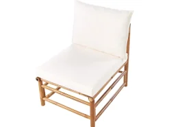 Online Beliani Set da giardino con tavolo 5 posti CERRETO Bambù Bianco sporco Bianco Marrone