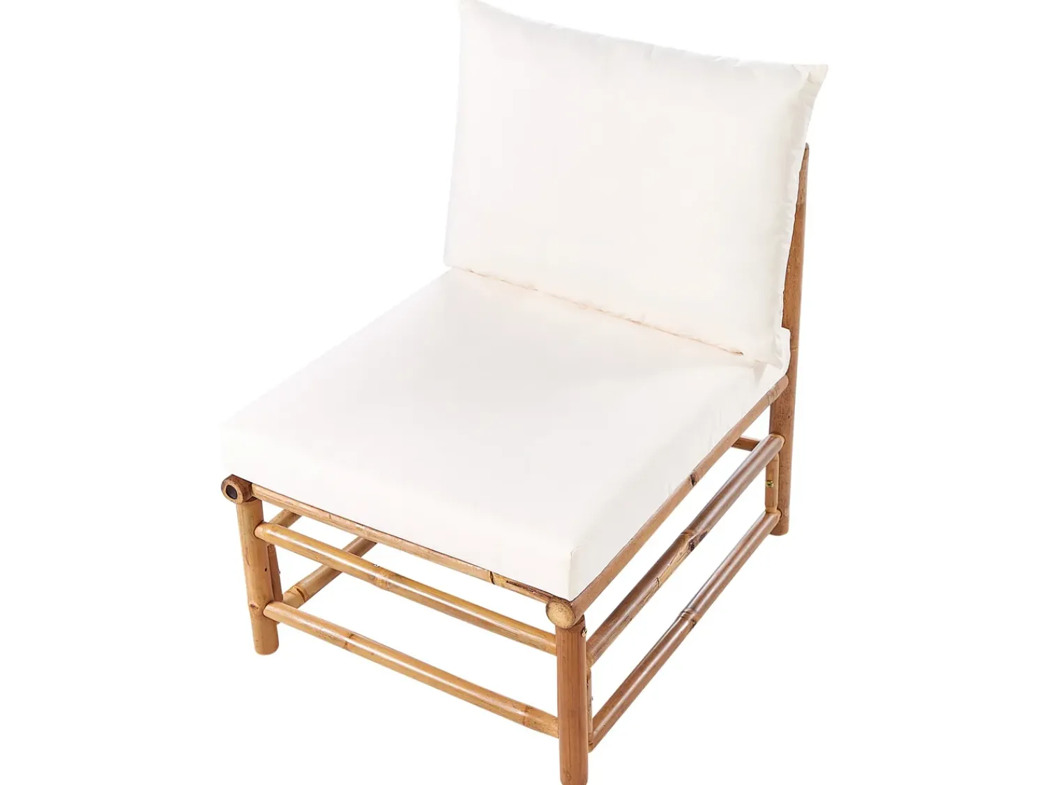Hot Beliani Set da giardino con tavolo 6 posti CERRETO Bambù Bianco sporco Bianco Marrone