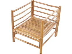 Hot Beliani Set da giardino con tavolo 6 posti CERRETO Bambù Bianco sporco Bianco Marrone