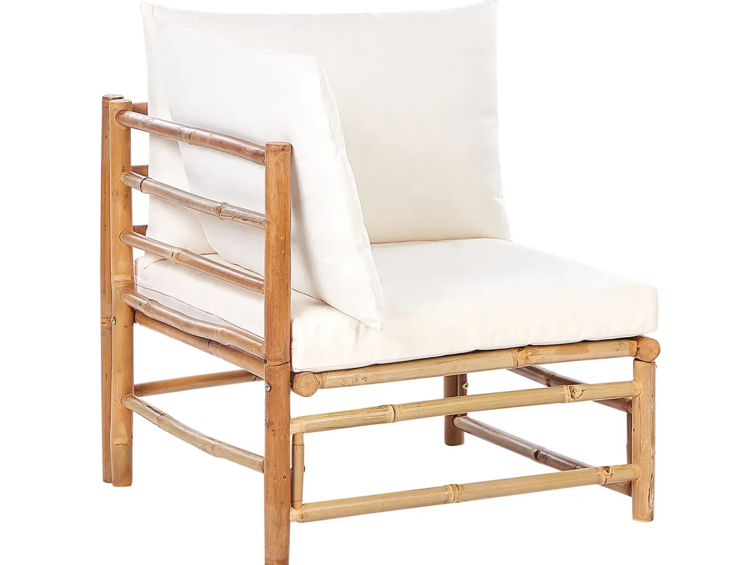 Hot Beliani Set da giardino con tavolo 6 posti CERRETO Bambù Bianco sporco Bianco Marrone