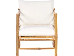 Hot Beliani Set da giardino con tavolo 6 posti CERRETO Bambù Bianco sporco Bianco Marrone